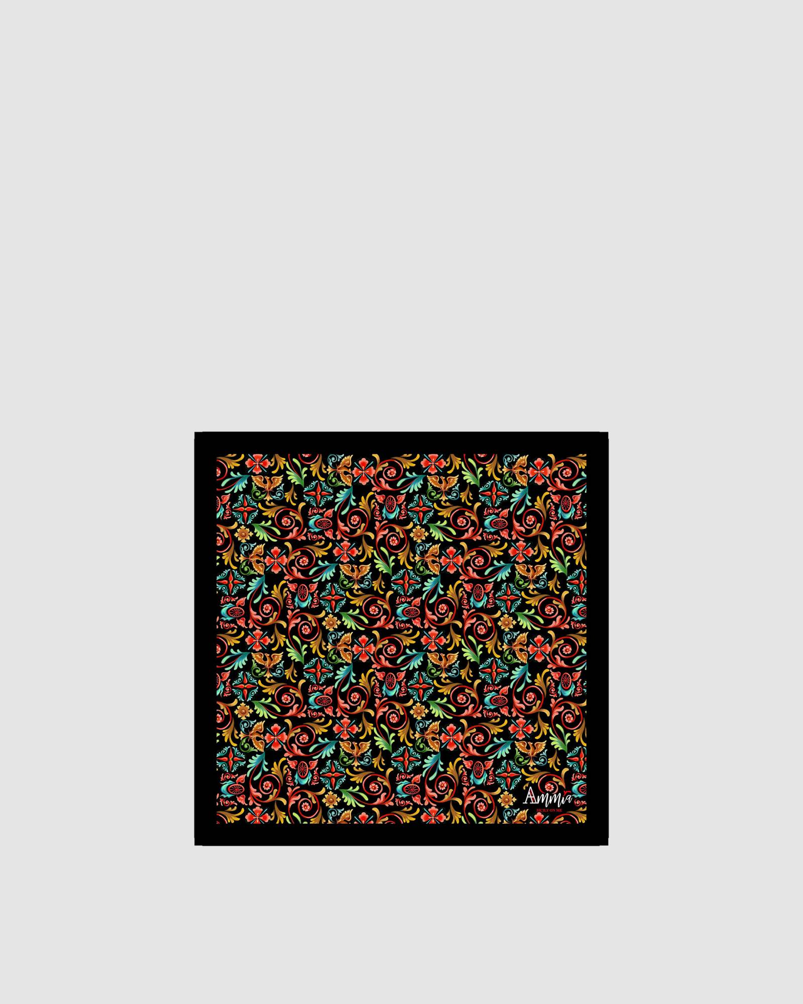 Foulard in seta Scaramanzia nero 53x53