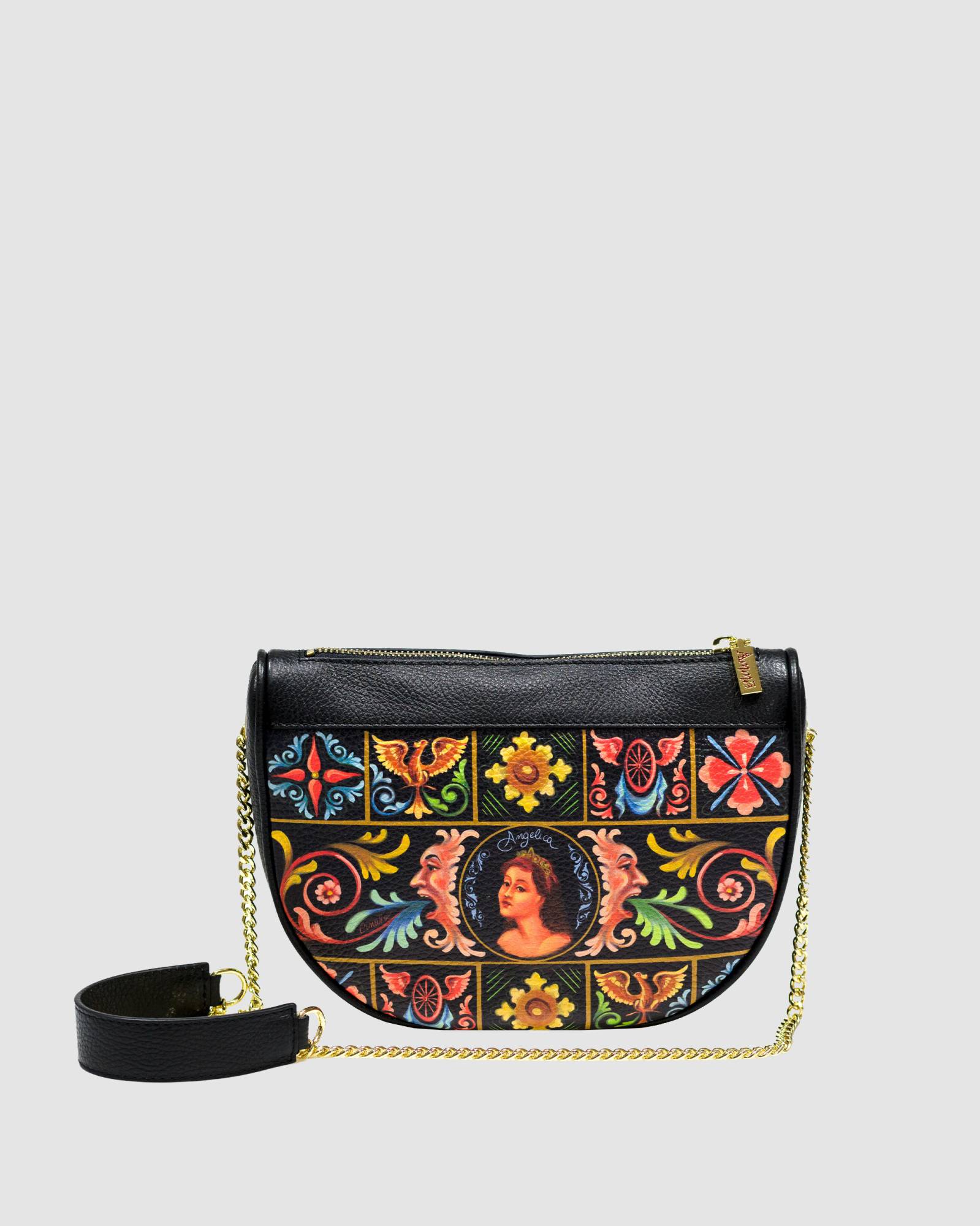 Borsa mezzaluna Angelica nera