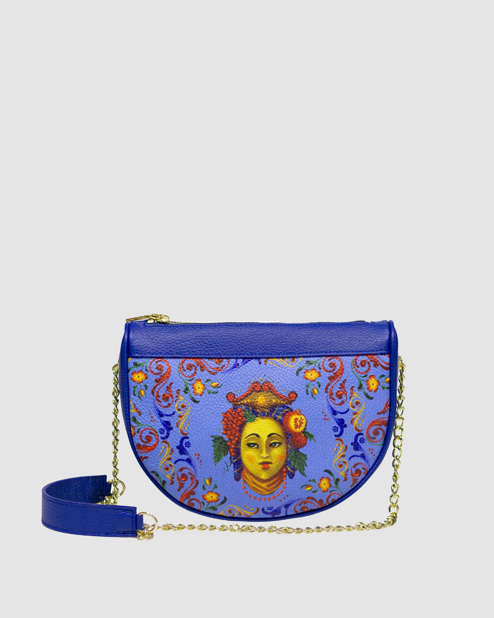 Borsa mezzaluna Mora turchese