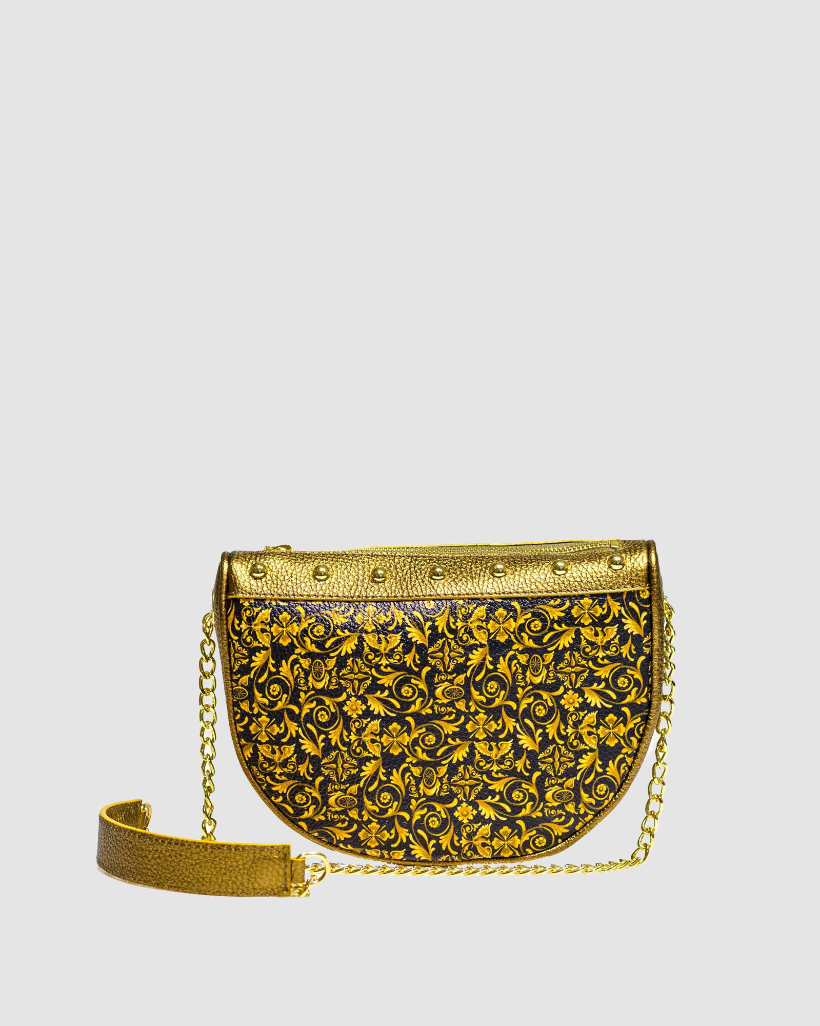 Borsa mezzaluna Barocco bronzo