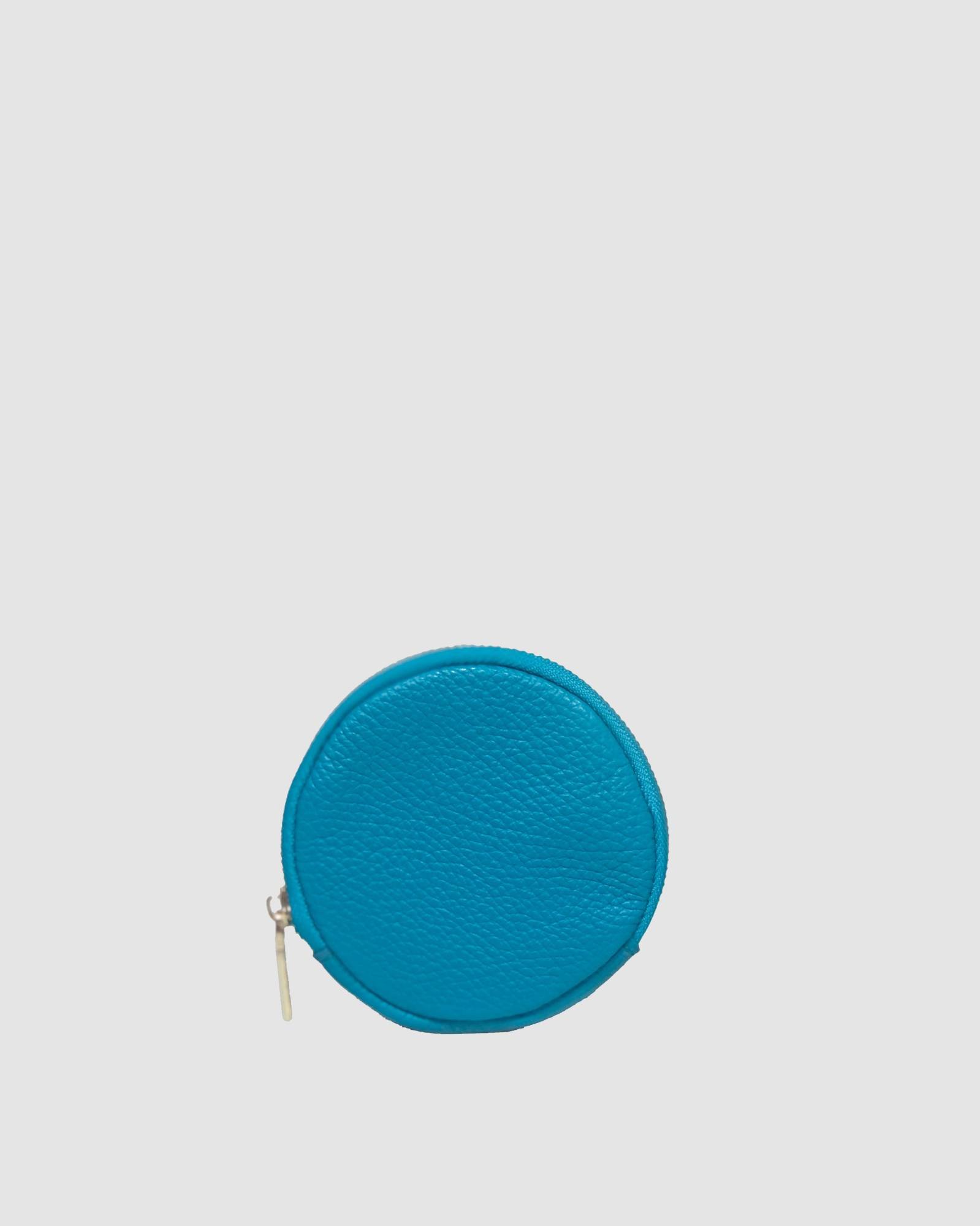 Portamonete in pelle azzurro