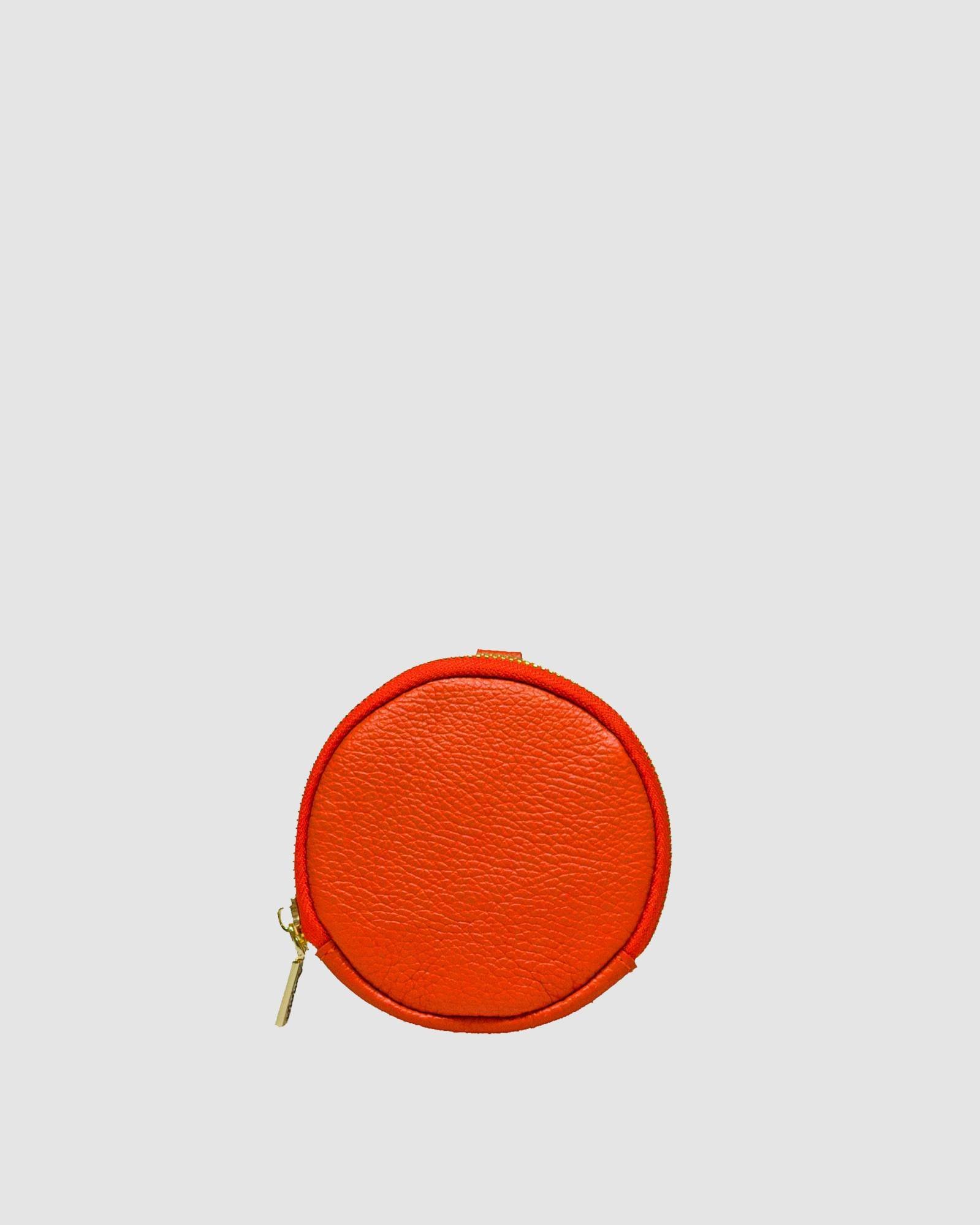 Portamonete in pelle arancione