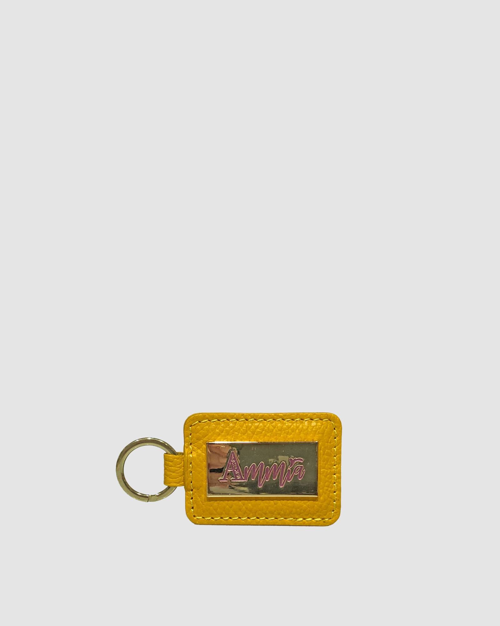 Portachiavi in pelle giallo