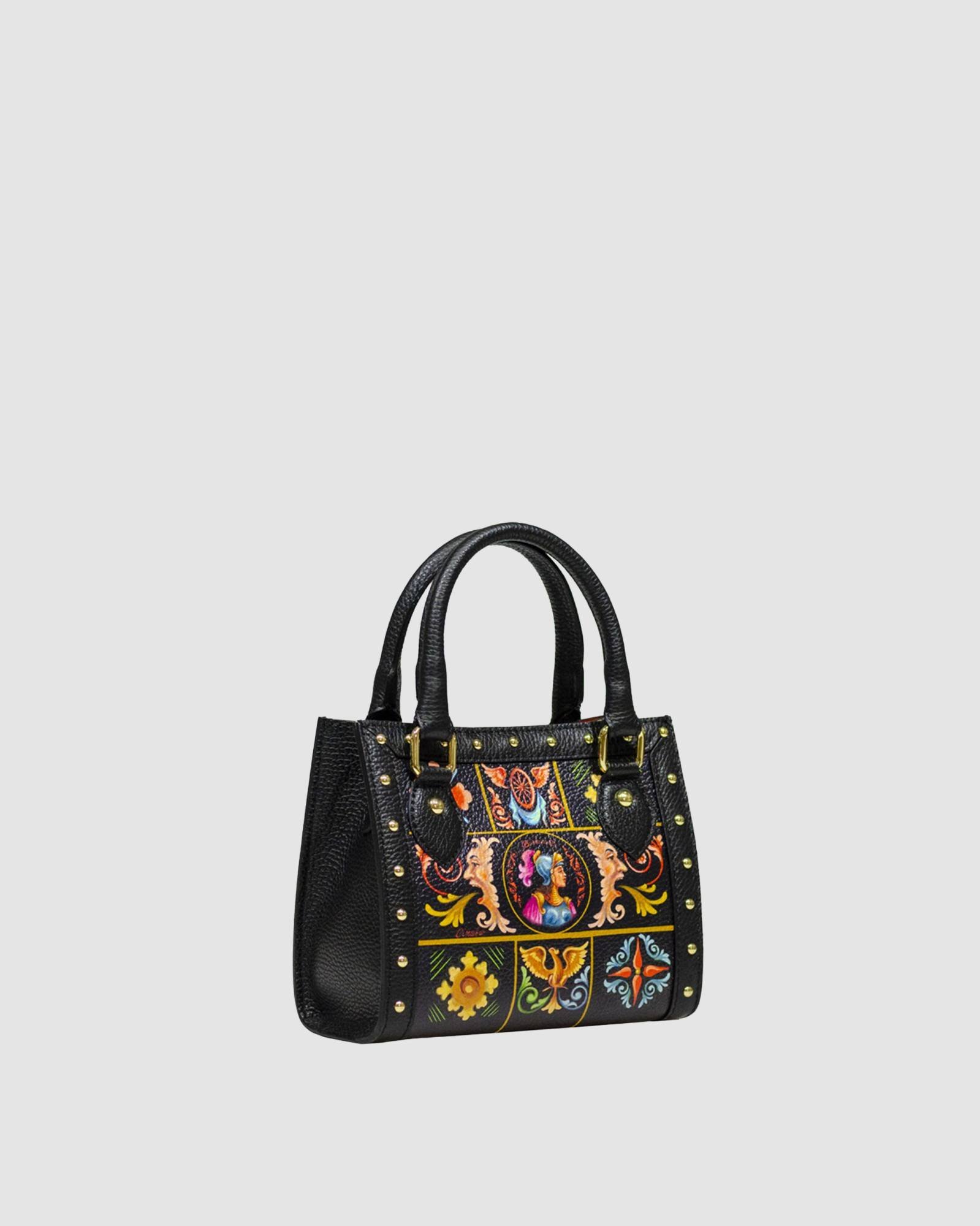 Mini bag Bradamante nera con borchie