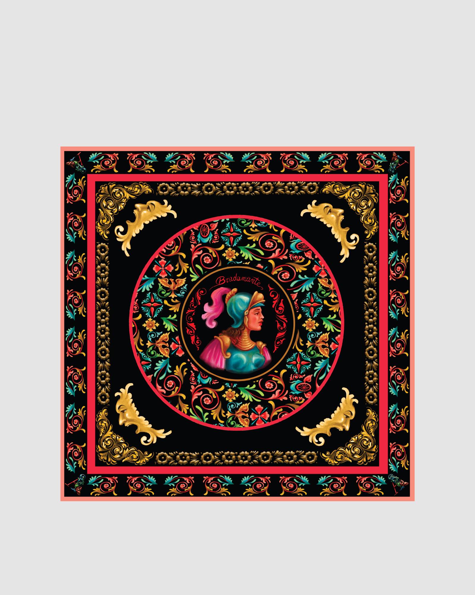 Foulard in seta Bradamante nero 90x90
