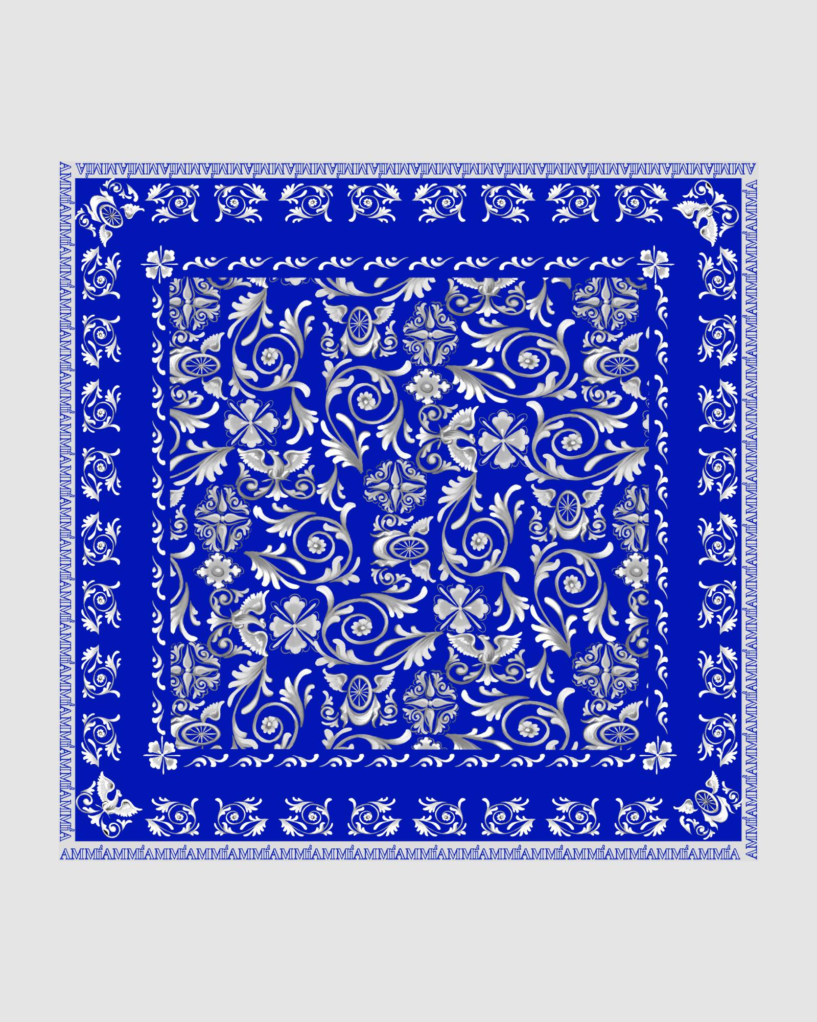 Foulard in seta Scaramanzia blu 110x110